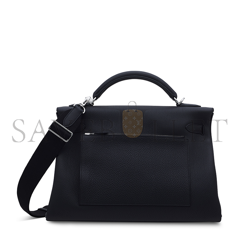 H**me5 black togo leather maxi kelly 42 with palladium hardware 19271 (42*27*17cm)